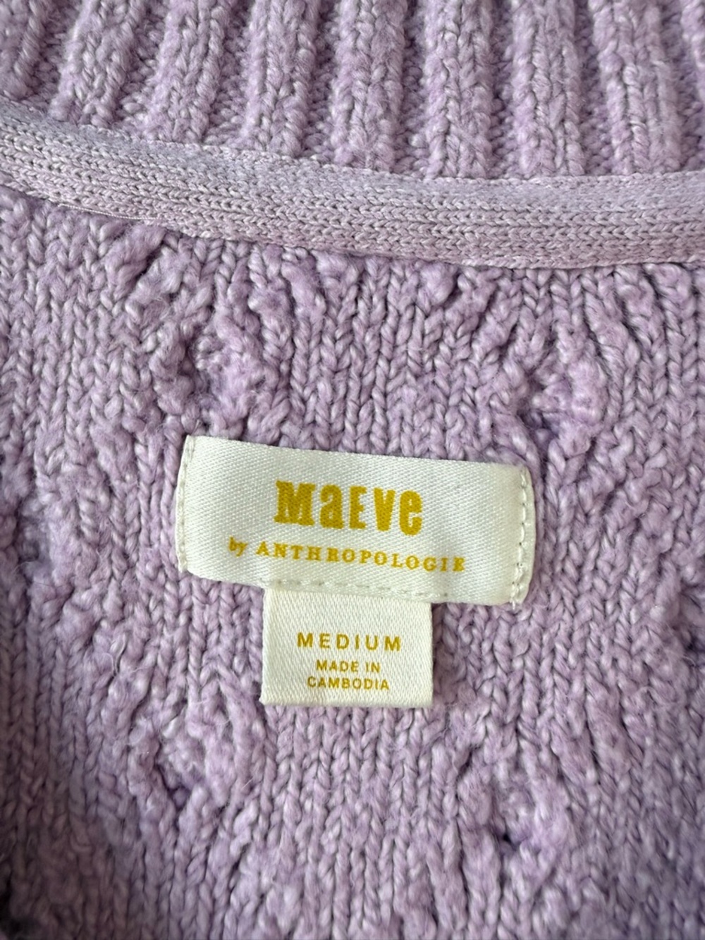 Anthropologie Maeve Tillie V-Neck‎ Pullover Sweater Lilac M - Picture 3 of 7